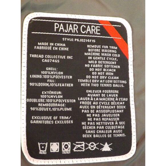 NWT PAJAR CANADA GRAY NYLON COYOTE FUR HOODIE WINTER JAMES GOOSE DOWN PARKA L - Picture 9 of 9